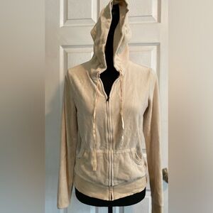 Early 2000’s Express Cream velour hoodie Size L